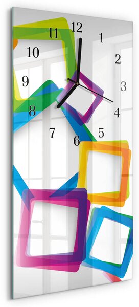 Skleněné hodiny vertikální Barevné obdélníky zsppc-30x60-00183182