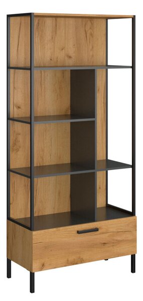 Regál otevřený 1s dub craft zlatý / antracit Santes