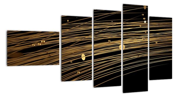 Abstraktní obraz zlatých vláken (110x60cm)