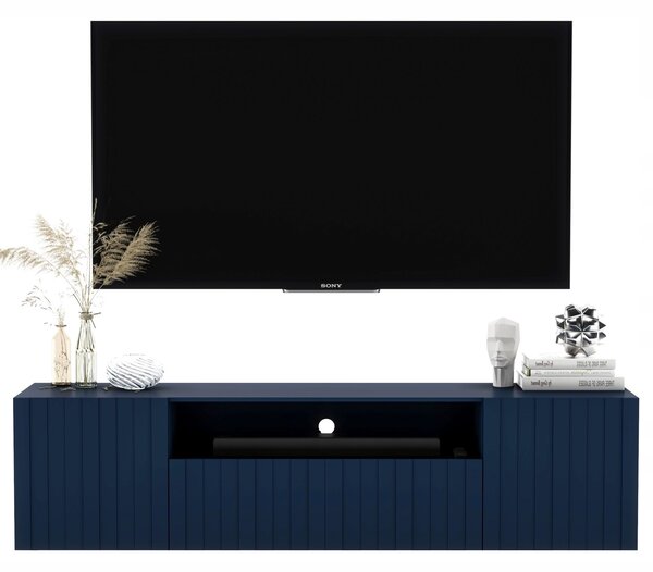 Závěsná komoda Glamour, TV stolek, Tmavě modrá MAT