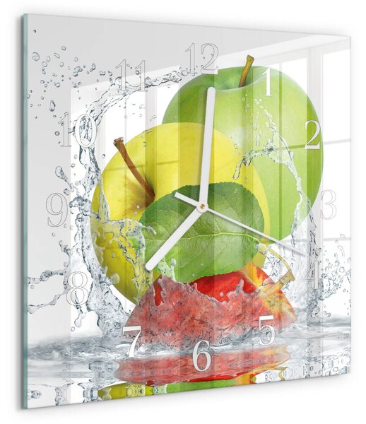 Skleněné hodiny Jablko zskb-30x30-00090489