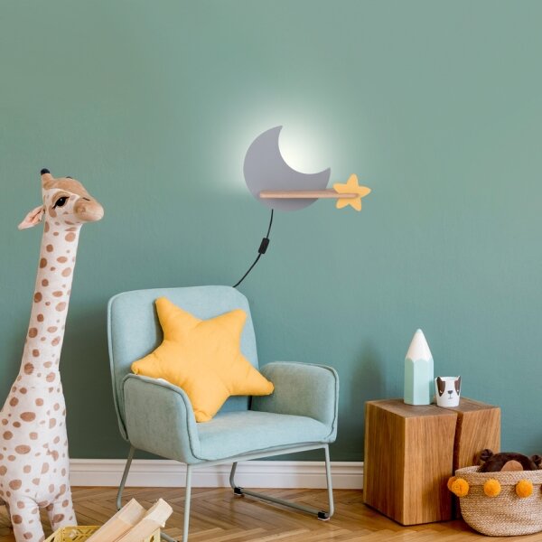 LED Dětské nástěnné svítidlo s poličkou MOON LED/5W/230V