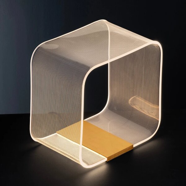 Zlatá kovová stolní LED lampa Nova Luce Valentin 24 cm