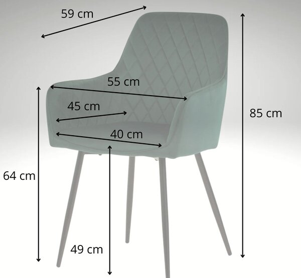 Vikio Jídelní set pro 6 osob 180x90 cm dub noha U zelená židle s područkami VJS168-6Z