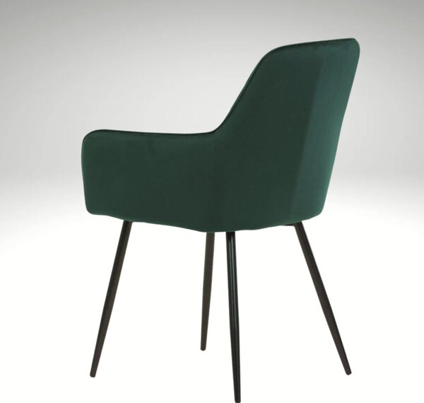 Vikio Jídelní set pro 6 osob 180x90 cm dub noha U zelená židle s područkami VJS168-6Z