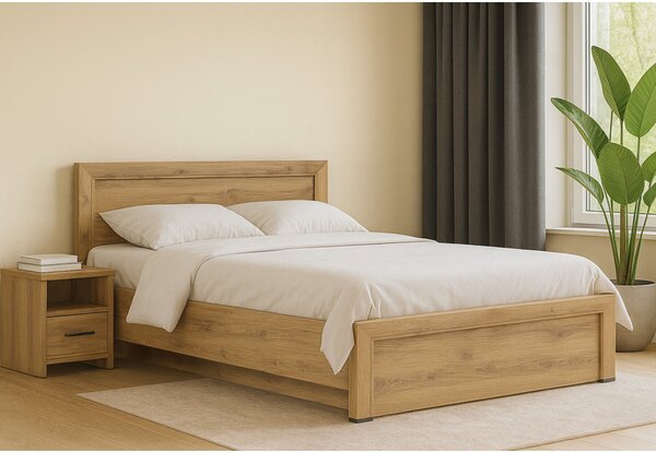 Postel 160x200 s roštem, úložným prostorem Sapori dub navarra