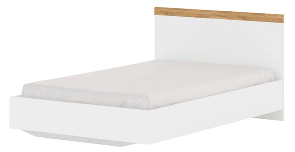 Postel 90x200 bílý / dub wotan Vigo
