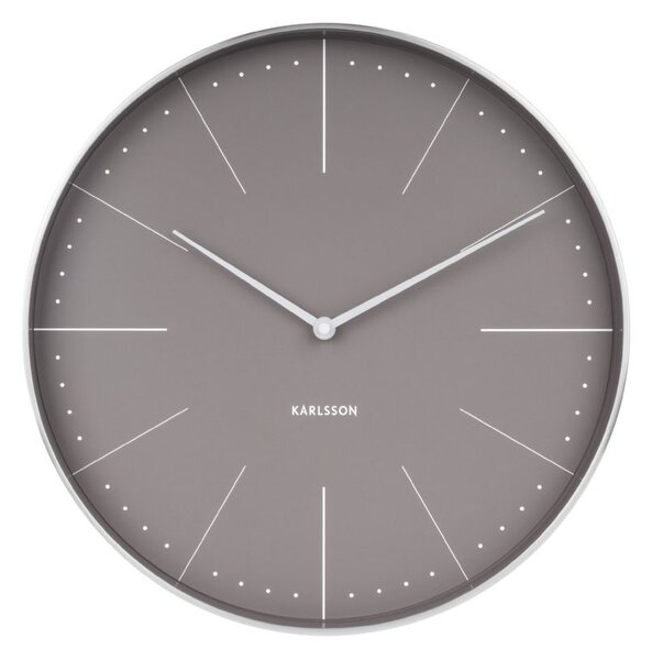 Nástěnné hodiny Karlsson Normann šedá, kartáčované pouzdro D 37,5cm, H 6cm, AA baterie