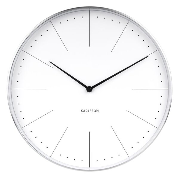 Nástěnné hodiny Karlsson Normann bílá, kartáčované pouzdro D 37,5cm, H 6cm, AA baterie