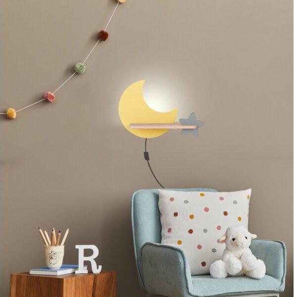 LED Dětské nástěnné svítidlo s poličkou MOON LED/5W/230V
