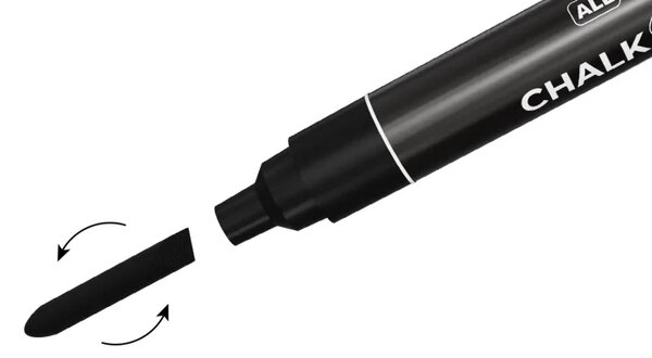 Sada křídových markerů ALLboards – 4 ks černé, CM-BK/4PCS