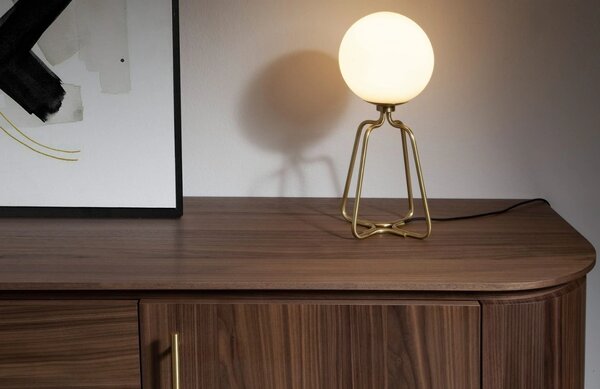 Bílá skleněná stolní lampa Angel Cerdá No. 8049