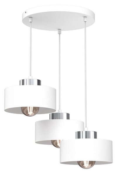 Lustr na lanku MARTI 3xE27/15W/230V bílá/chrom