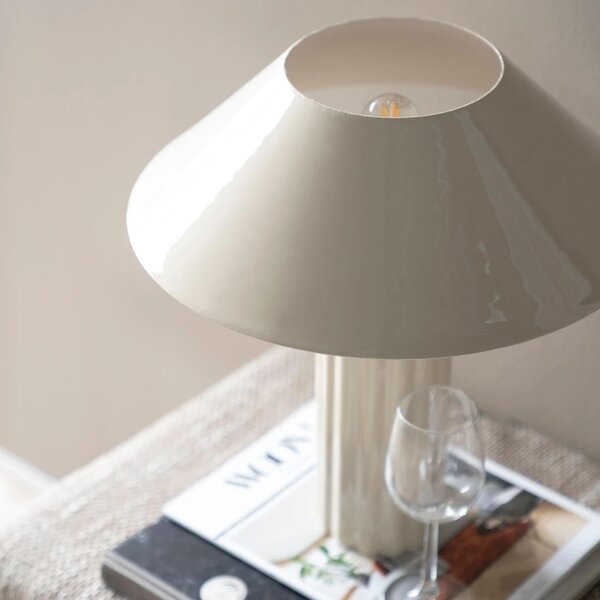 By-Boo Béžová kovová stolní lampa Pallas