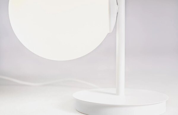 Nordic Design Bílá skleněná stolní lampa Bubbly