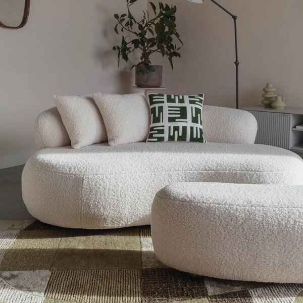 White Label Bouclé pohovka NOXX 185 cm