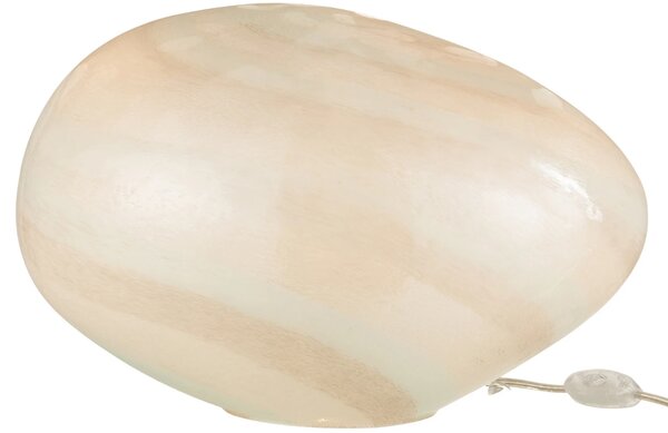 Bílá skleněná stolní lampa J-line Oyster 24 cm