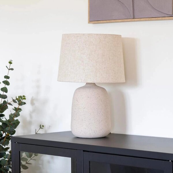 Nordic Living Béžová keramická stolní lampa Croft