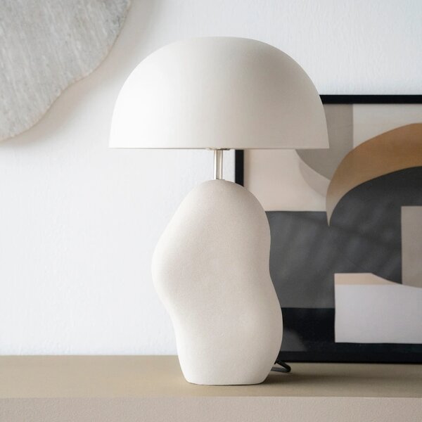 By-Boo Béžová kovová stolní lampa Aizu