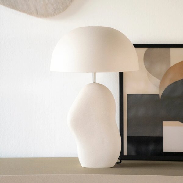 By-Boo Béžová kovová stolní lampa Aizu