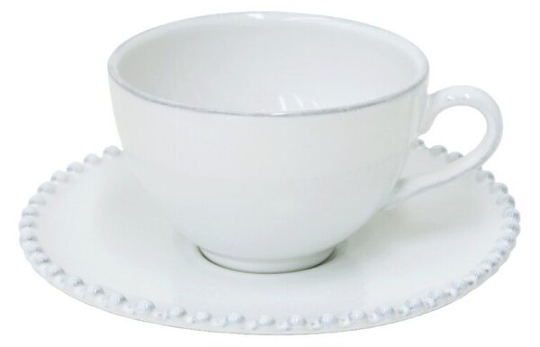 Šálek na čaj s podšálkem EGO 250ml PEARL, bílá