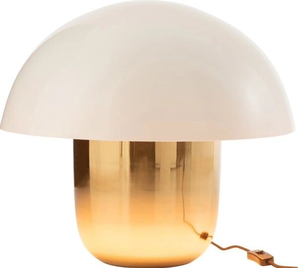 Bílo zlatá kovová stolní lampa J-line Mushroom L