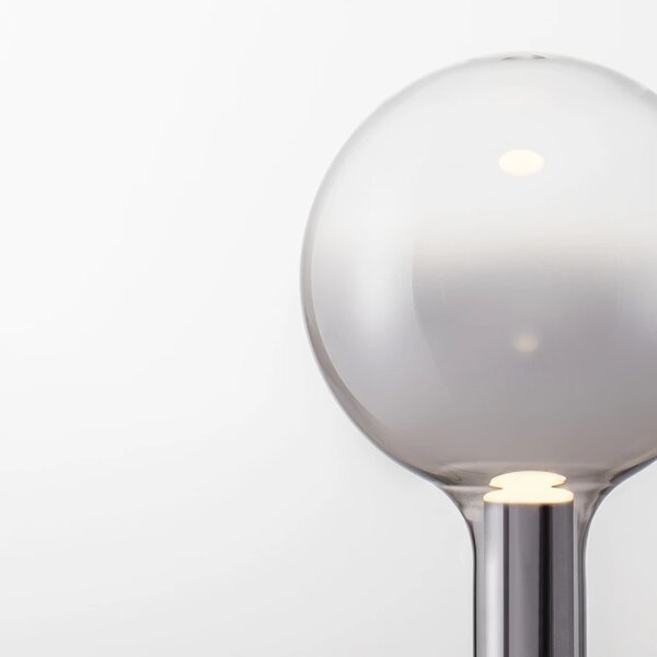 Kouřově šedá skleněná stolní LED lampa Nova Luce Nostos
