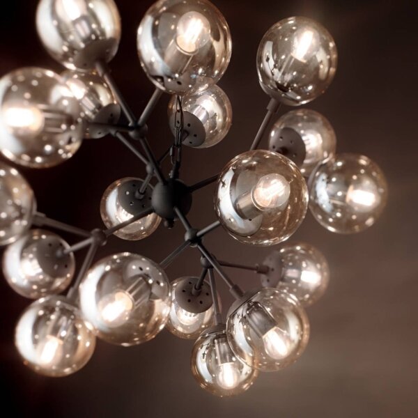 Ideal Lux - Lustr na řetězu KEPLER 18xE27/42W/230V pr. 69 cm černá