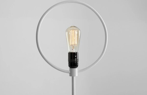 Nordic Design Bílá kovová stolní lampa Wheel