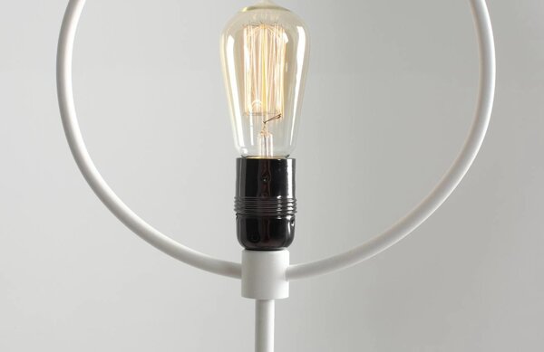 Nordic Design Bílá kovová stolní lampa Wheel