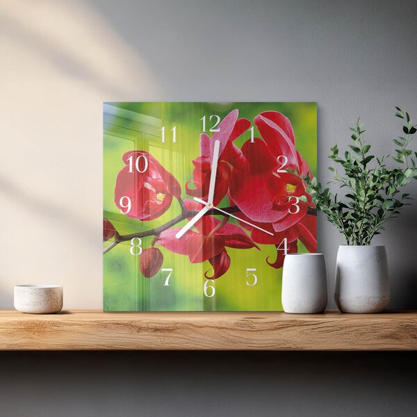 Skleněné hodiny Orchidej zskb-30x30-00087133