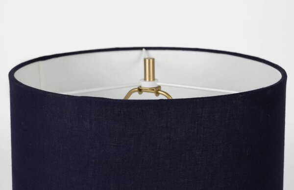White Label Tmavě modrá látková stolní lampa WLL KAJA