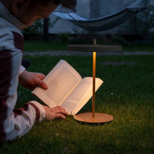 Umage Bílo-černá kovová stolní nabíjecí LED lampa Asteria