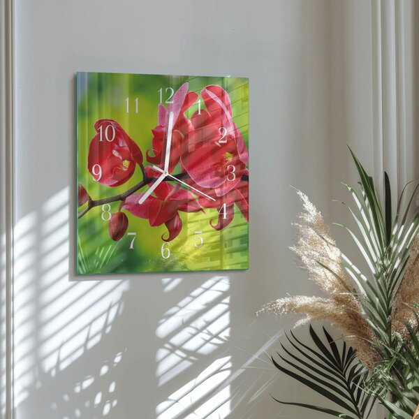 Skleněné hodiny Orchidej zskb-30x30-00087133