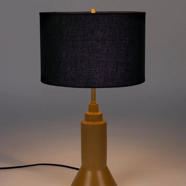 White Label Tmavě modrá látková stolní lampa WLL KAJA