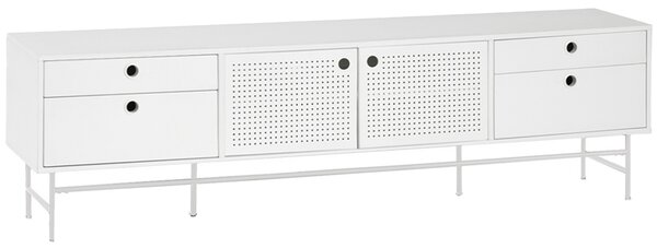 Bílý lakovaný TV stolek Teulat Punto 180 x 40 cm