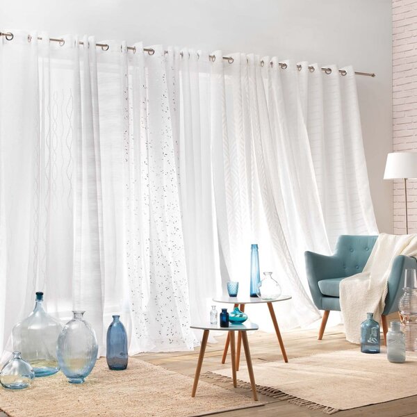 Bílá/ve stříbrné barvě voálová záclona 140x240 cm Floressia – douceur d'intérieur