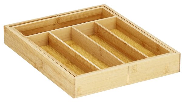 VERK GROUP Organizér do šuplíku, příborník, bambusový, nastavitelný 27-39 x 37 hloubka