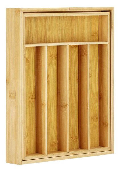 VERK GROUP Organizér do šuplíku, příborník, bambusový, nastavitelný 27-39 x 37 hloubka