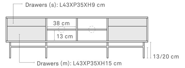 Tmavě modrý lakovaný TV stolek Teulat Punto 180 x 40 cm