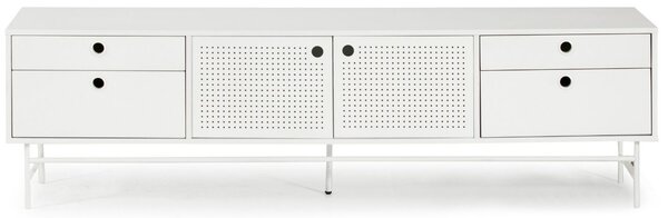 Bílý lakovaný TV stolek Teulat Punto 180 x 40 cm