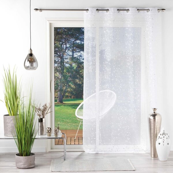 Bílá/ve stříbrné barvě voálová záclona 140x240 cm Floressia – douceur d'intérieur