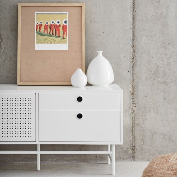 Bílý lakovaný TV stolek Teulat Punto 180 x 40 cm