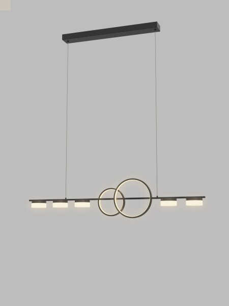 Wofi 7030-702 - LED Stmívatelný lustr na lanku MESSINA LED/57W/230V černá
