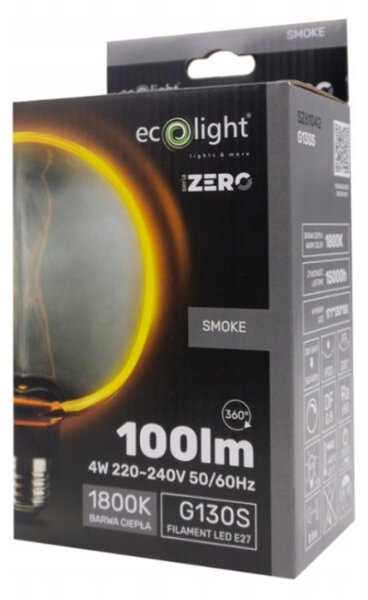 ECOLIGHT Dekorativní LED žárovka E27 4W 100lm G130 - řada ZERO
