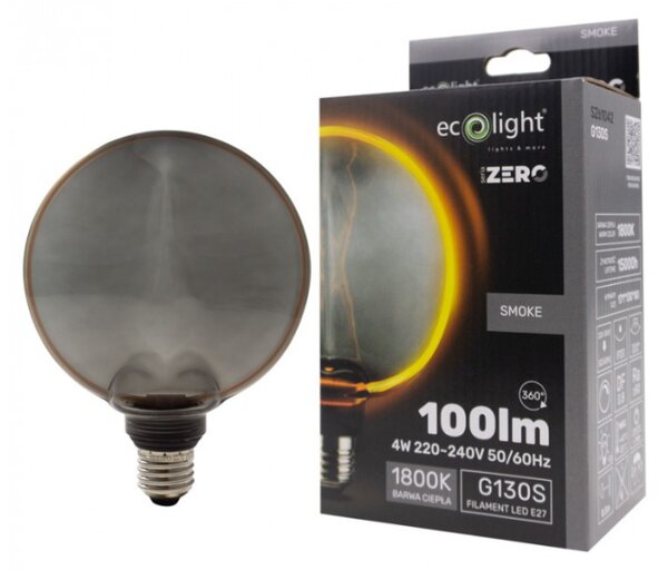 ECOLIGHT Dekorativní LED žárovka E27 4W 100lm G130 - řada ZERO