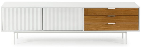 Bílý lakovaný TV stolek Teulat Sierra 180 x 40 cm II