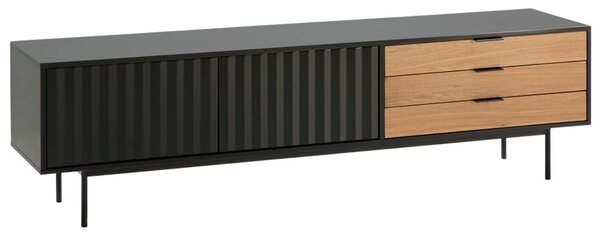 Černý lakovaný TV stolek Teulat Sierra 180 x 40 cm II