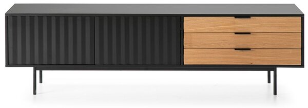 Černý lakovaný TV stolek Teulat Sierra 180 x 40 cm II