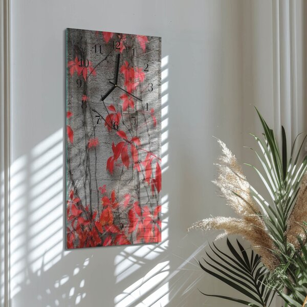 Skleněné hodiny vertikální Květiny zsppc-30x60-00171139